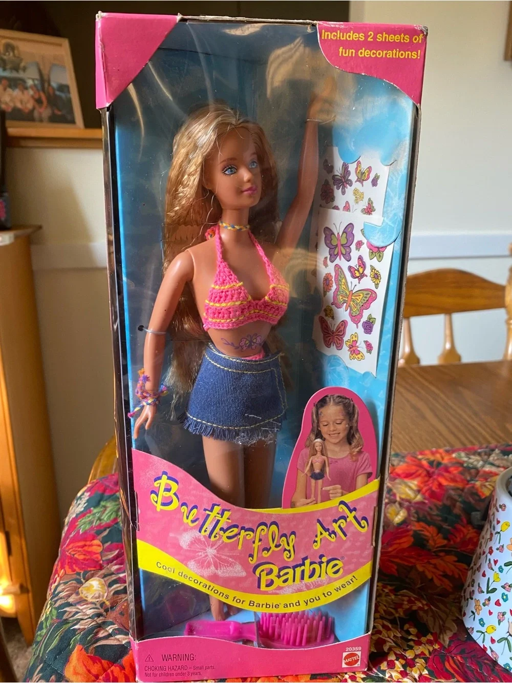 Vintage 1998 Butterfly Art Barbie Doll, Mattel